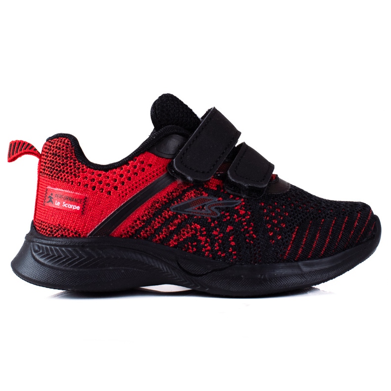 Shelovet Jungen Turnschuhe aus rotem und schwarzem Material