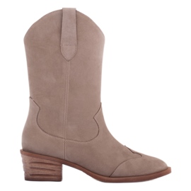 Marco Shoes Beige Stiefel aus Naturleder