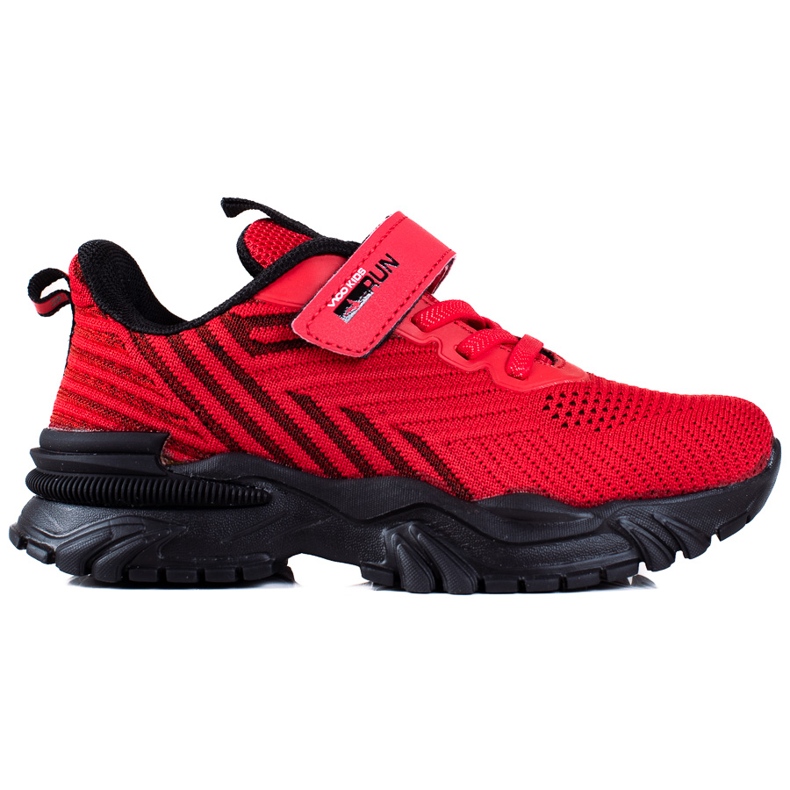 Vico Jungen Turnschuhe rot mit schwarzen Sohlen