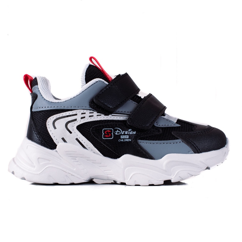 Shelovet Jungen Turnschuhe mit dicker Sohle schwarz