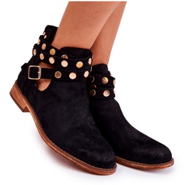 WS1 Damenstiefel mit Jets auf flachem Absatz Black Larino schwarz