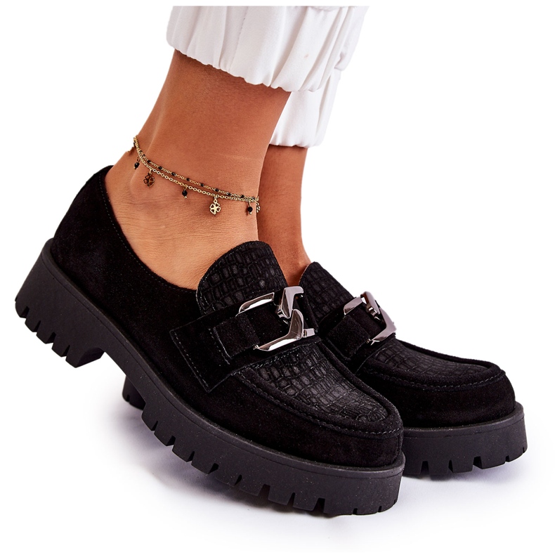 PL5 Modische schwarze Loafer aus Wildleder von Rayhan