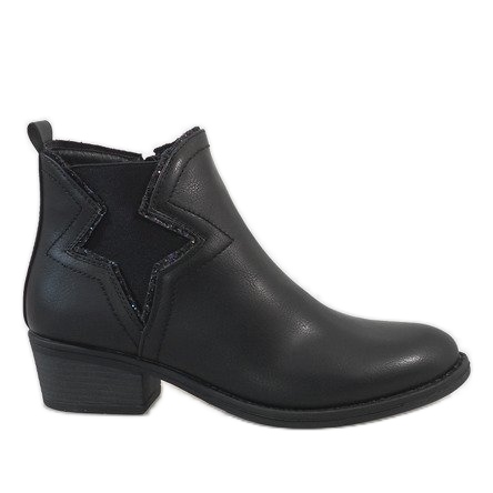Kayla Shoes Schwarze isolierte Stiefel mit einem Stern 6307-1