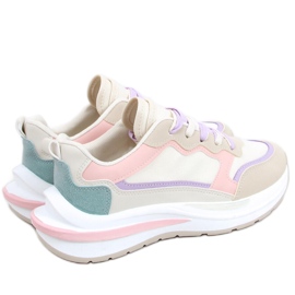 Ekani Rosa Turnschuhe beige weiß lila blau