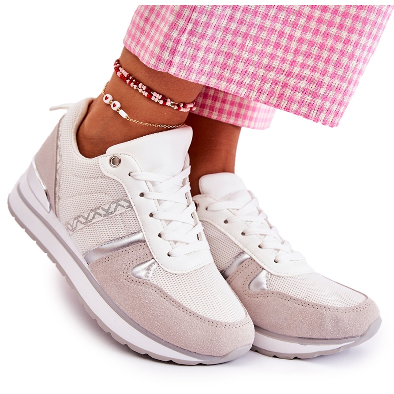 PG1 Klassische Damen Sportschuhe Weiß Elenes rosa