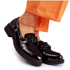 S.Barski Damen Brogues lackiert mit Schleife Schwarz Laurent