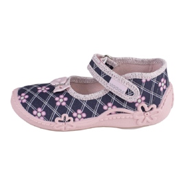 Hausschuhe für Mädchen mit Viggami-Inka-Aufdruck marineblau rosa