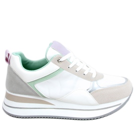 Bahar Graue Turnschuhe mit Keilabsatz beige lila silber mehrfarbig