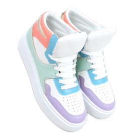 Erva Mehrfarbige High-Top-Sneaker weiß lila grün
