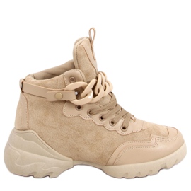 Sneakers mit abnehmbarer Peri Khaki-Kette beige