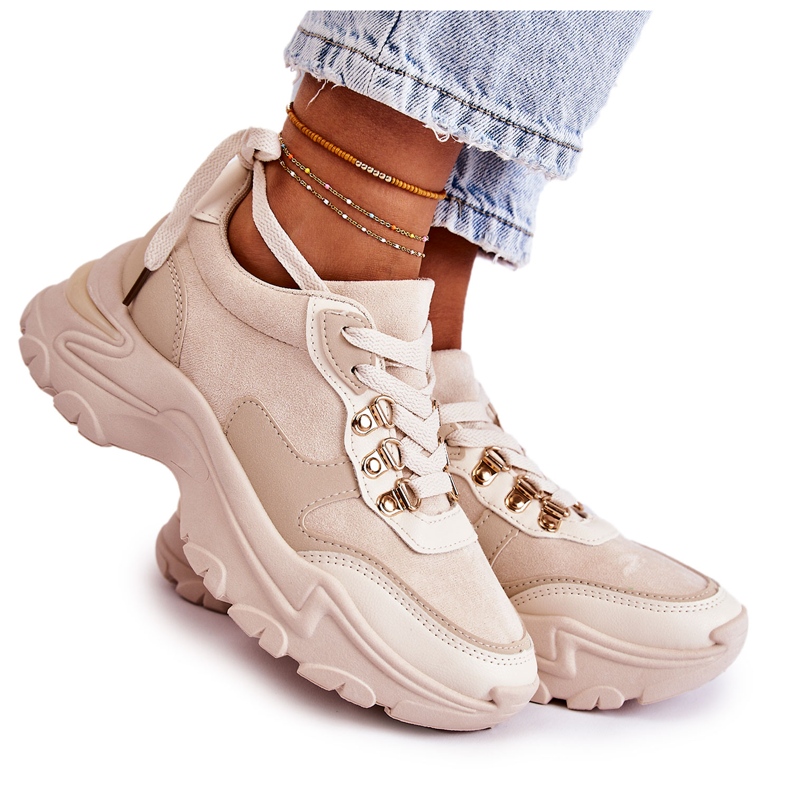 PG1 Damen Wildleder Sportschuhe Turnschuhe Hellbeige Britany