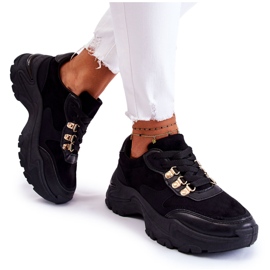 PG1 Damen Wildleder Sportschuhe Turnschuhe Schwarz Britany