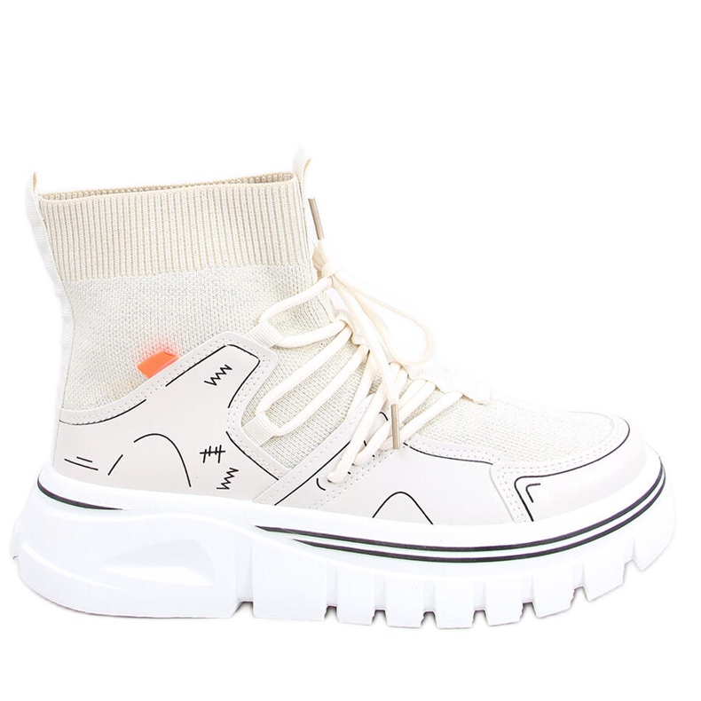 Malin Beige Sockensportschuhe