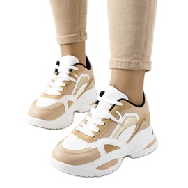 Beige Turnschuhe für Damen von Eshelby weiß