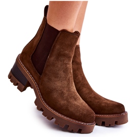 PS1 Warmer Damenstiefel mit Reißverschluss in braunem Lenaris khaki