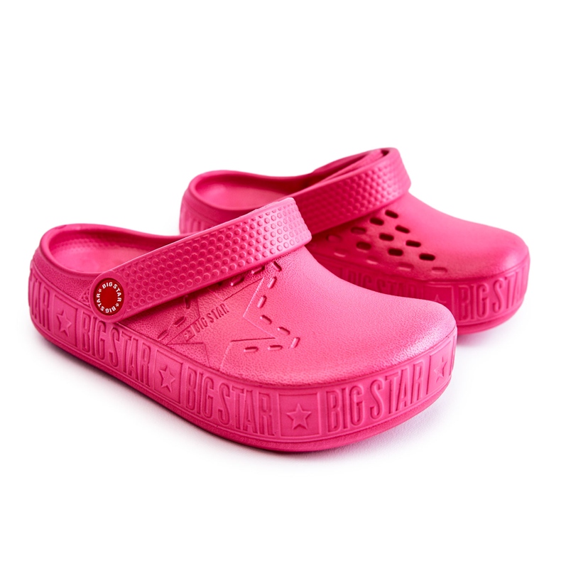 Leichte Kinderhausschuhe Kroks Big Star II375006 Fuchsia rosa