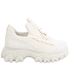 Huggy Beige Sportschuhe mit hohen Sohlen