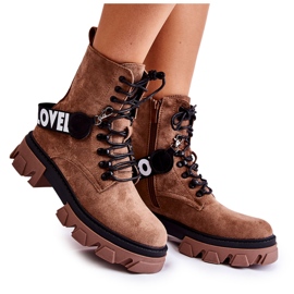 PS1 Hohe Stiefel aus Wildleder mit brauner Danity-Erwärmung