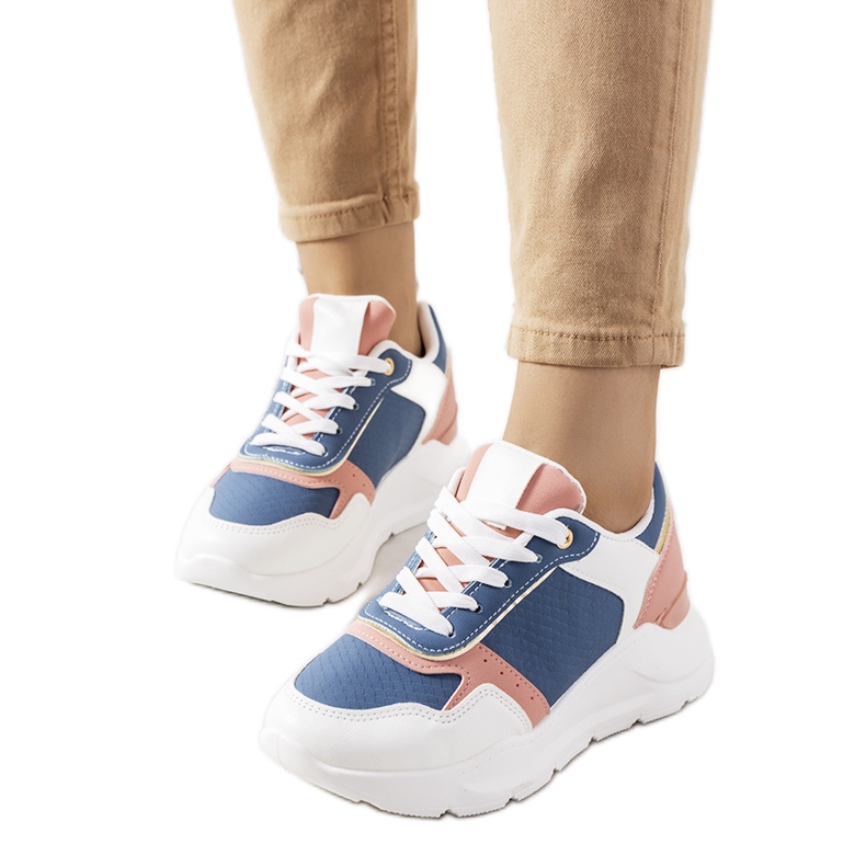 Blaue Turnschuhe für Damen von Pottin weiß rosa
