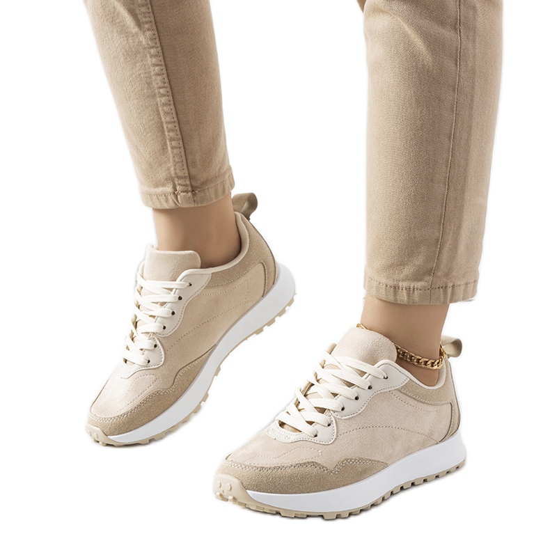 Beige Turnschuhe für Frauen Buoro