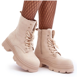 Wildlederstiefel mit Reißverschluss Beige Marley