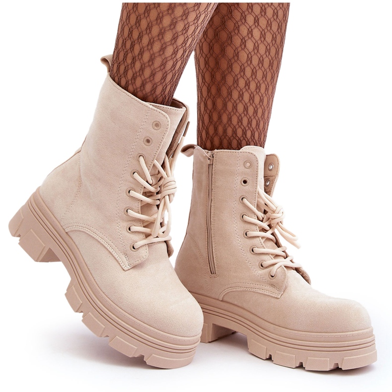 Wildlederstiefel mit Reißverschluss Beige Marley