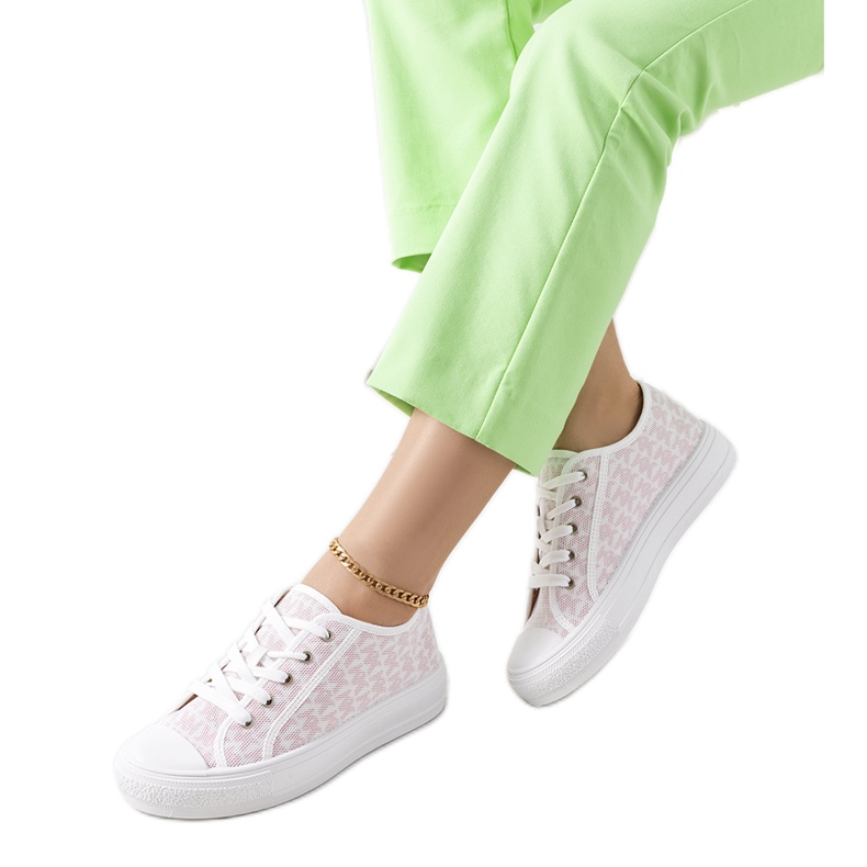 Weiße und rosa Turnschuhe von Chelms