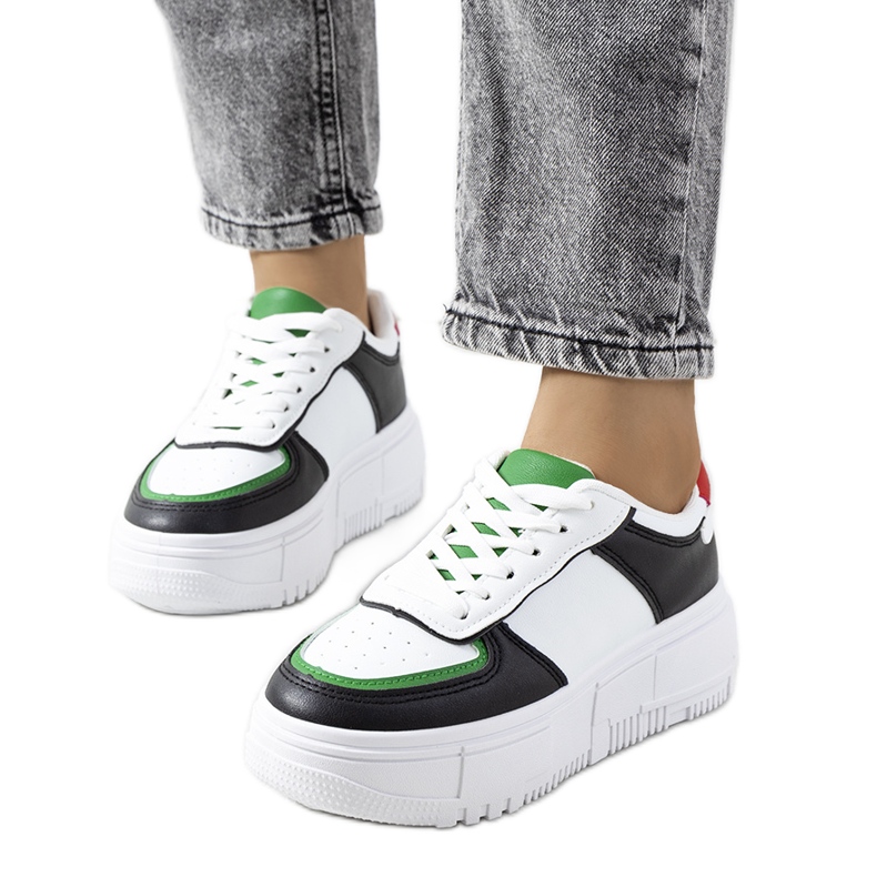 Schwarze Mandib Damenturnschuhe weiß