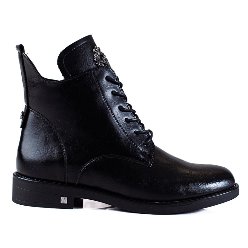 W. Potocki Schwarze Potocki Damenstiefel mit flachen Absätzen