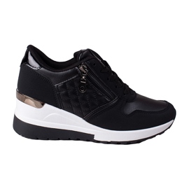 Schwarze Damensneaker Shelovet mit Steppung