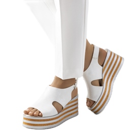 Silberne Keilsandalen Corrine weiß