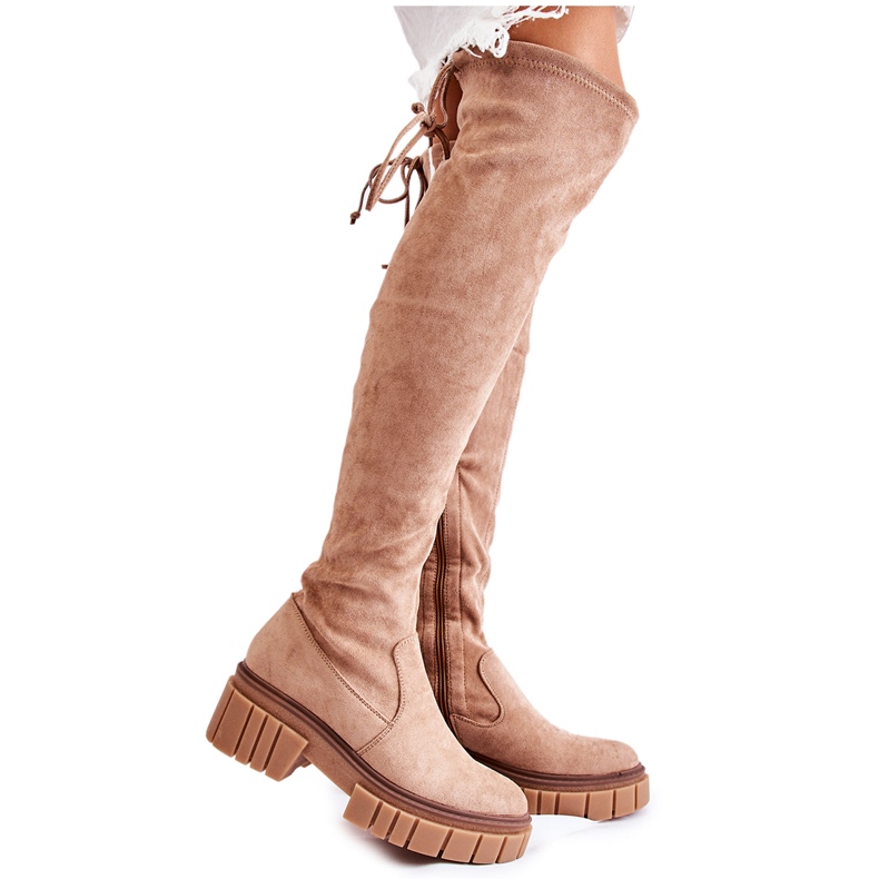 PS1 Damen Wildlederstiefel Beige Cheera Workers