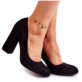 WT1 Klassische Wildlederpumps mit Absatz Schwarz Reiser