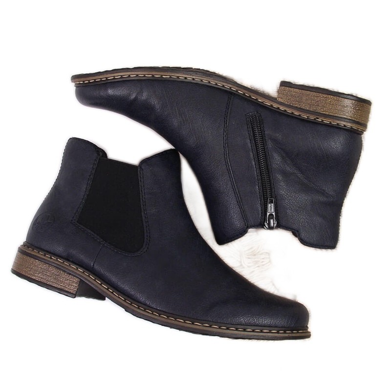 Warmer Chelsea-Stiefel für Damen, marineblau Rieker Z4994-14 schwarz