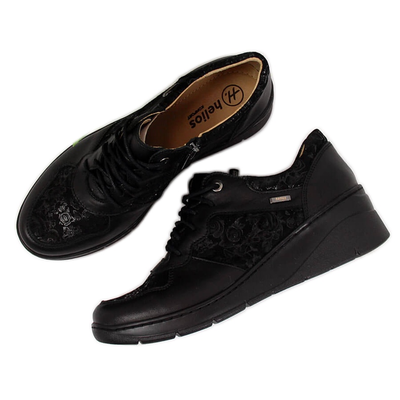 Bequeme Leder Damenschuhe schwarz Helios 347