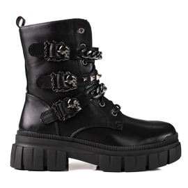 Shelovet Damen-Rockstiefel schwarz