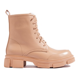 Beigefarbene Damen-Schnürtasche