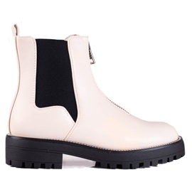 Beigefarbene Damentaschen mit Reißverschluss