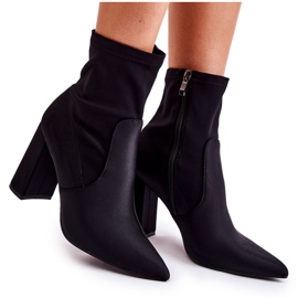 Damen-Material Stiefel auf Ferse Schwarz Amile