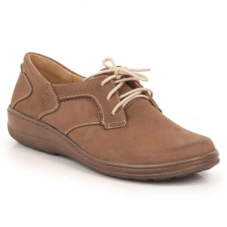 Bequeme Damenschuhe aus Leder in Beige Helios 715