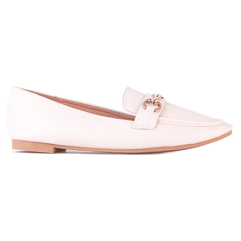 Klassische Damen-Mokassins von Shelovet in Beige mit Ornament