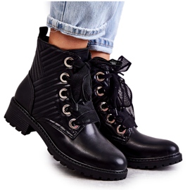 PG1 Schwarze Torino Steppstiefel mit Wärme