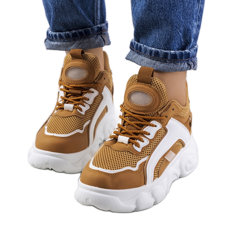 Braune Bonina-Sneaker für Damen weiß