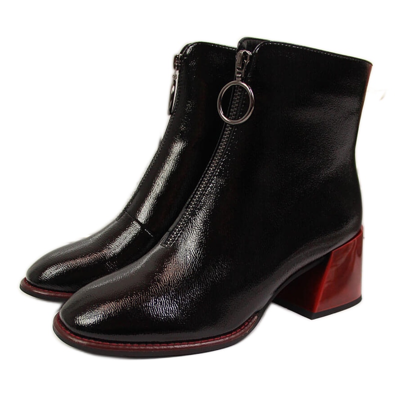 Schwarze Filippo Lack-Damenstiefel