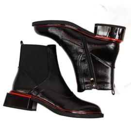 Schwarze Lackleder-Jodhpur-Stiefel für Damen Filippo