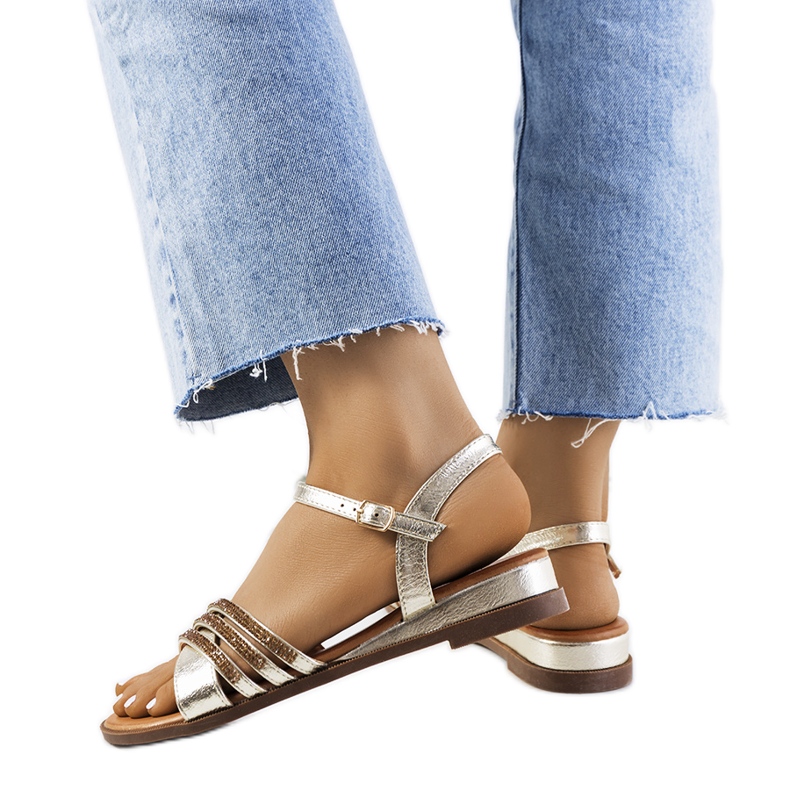 Gold Parade Strass Sandalen golden