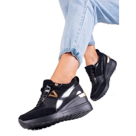 Vinceza Schwarze Potocki Keilsneaker für Damen