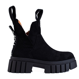 Shelovet Damenstiefel auf hohem Plateau schwarz