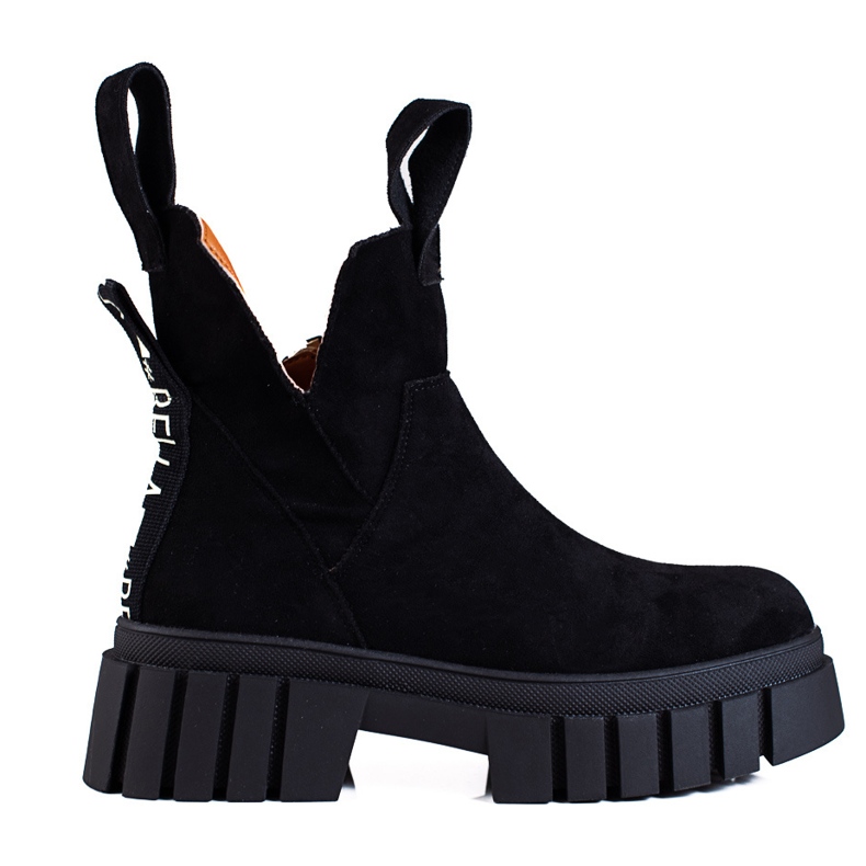 Shelovet Damenstiefel auf hohem Plateau schwarz