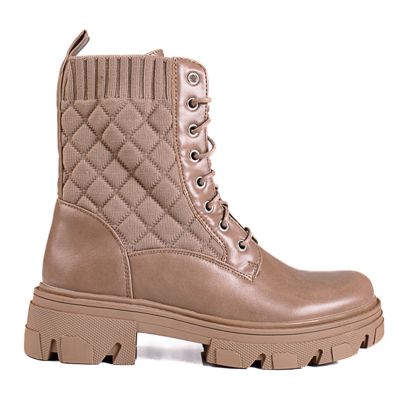 Gesteppte Damentaschen mit Schnürung von Shelovet beige braun